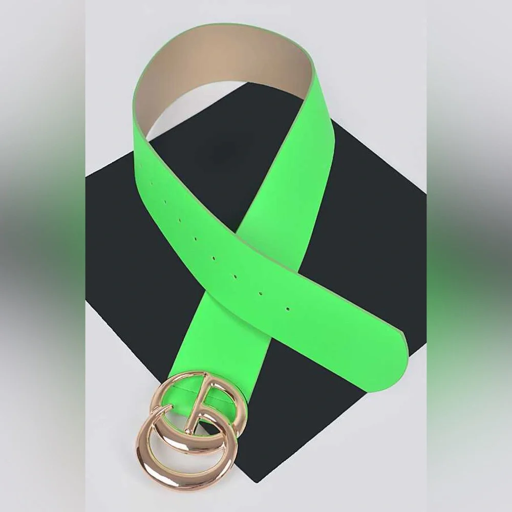 Neon Vegan Leather Waist Statement Belt